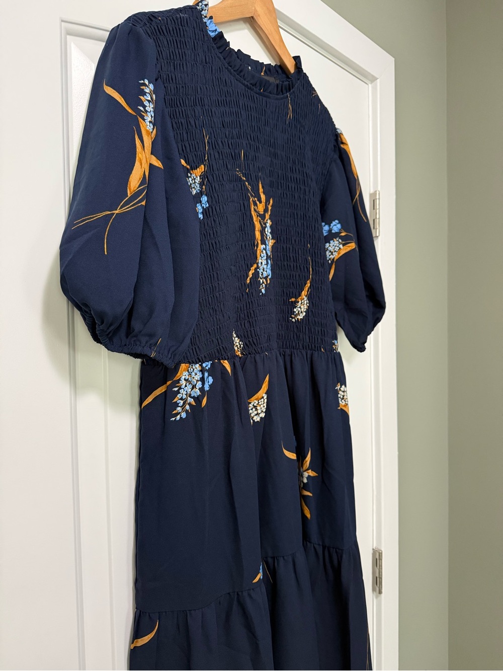 Sugarlips Plus Size Dusk Bloom Floral Smocked Midi Dress 2X - Picture 6 of 11